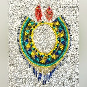 Handmade Traditional Mexican Necklace and Earrings